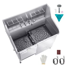 Stainless Steel Dog Washing Station, 50 inch Pet Grooming Tub w/ Ramp Stainless Steel Dog Washing Station, 50 inch Pet Grooming Tub w/ Ramp